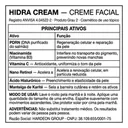 Rótulo do Hidra Cream, composição e modo de usar