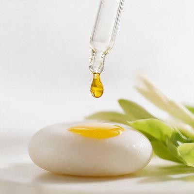 Nano retinol, gota de óleo dourado